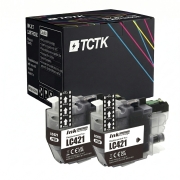 TCTK Druckerpatronen LC-421 2er Set Schwarz kompatibel mit Brother DCP-J 1050 DW, DCP-J 1140 DW, DCP-J 1800 DW, MFC-J 1010 DW, ersetzt LC421BK