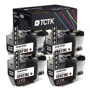 TCTK Druckerpatronen LC-421XL 4er Set Schwarz kompatibel mit Brother DCP-J 1050 DW, DCP-J 1140 DW, DCP-J 1800 DW, MFC-J 1010 DW, ersetzt LC421XLBK