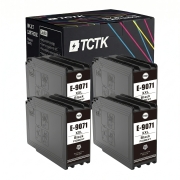 TCTK Druckerpatronen T9071 4er Set Schwarz kompatibel mit Epson WorkForce Pro WF-6000 WF-6090, für WorkForce Pro WF-6090 D2TWC DTWC DW, für WorkForce Pro WF-6590, ersetzt C13T907140