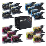 TCTK Druckerpatronen LC-1280 LC1280XLC LC1280XLM 1280XLY 16er Set CMYK (je 4x) kompatibel mit Brother MFC-J 5910 CDW DW, MFC-J 6510 DW, MFC-J 6710 CDW DW, MFC-J 6910 CDW DW, ersetzt LC1280XLBK