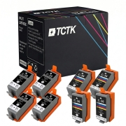 TCTK Druckerpatronen C-35BK C-36C 8er Set 4x Schwarz 4x Cyan kompatibel mit Canon PIXMA iP100 iP100B iP110, für PIXMA TR150 with battery