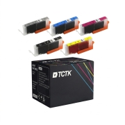 TCTK Druckerpatronen CLI-571XLBK CLI-571XLC CLI-571XLM CLI-571XLY CLI-571XLGY 5er Set Multicolor kompatibel mit Canon PIXMA MG 5700 5750 5751 5752 5753 6800 6850 6851 6852 6853 7700, ersetzt 0331C001