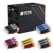 TCTK Druckerpatronen CLI-571XLBK CLI-571XLC CLI-571XLM CLI-571XLY CLI-571XLGY 15er Set Multicolor (je 3x) kompatibel mit Canon PIXMA MG 5700 5750 5751 5752 5753 6800 6850 6851 6852, ersetzt 0331C001