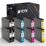 TCTK Druckerpatronen T9071 T9072 T9073 T9074 8er Set CMYK (je 2x) kompatibel mit Epson WorkForce Pro WF-6000 WF-6090, für WorkForce Pro WF-6090 D2TWC DTWC DW, ersetzt C13T907140