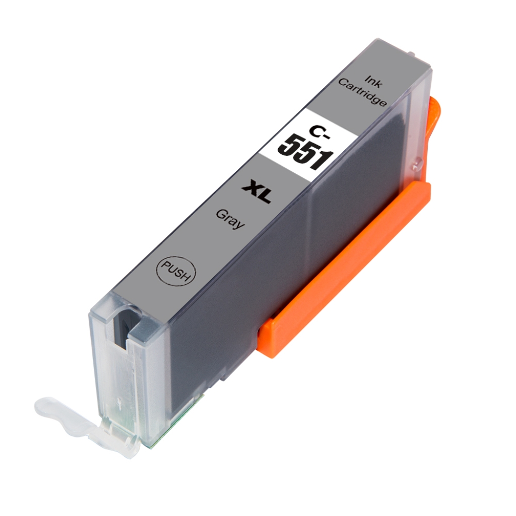 Kompatibel mit Canon CLI-551XLGY / 12ml Tinte Grau (Tintenpatronen)