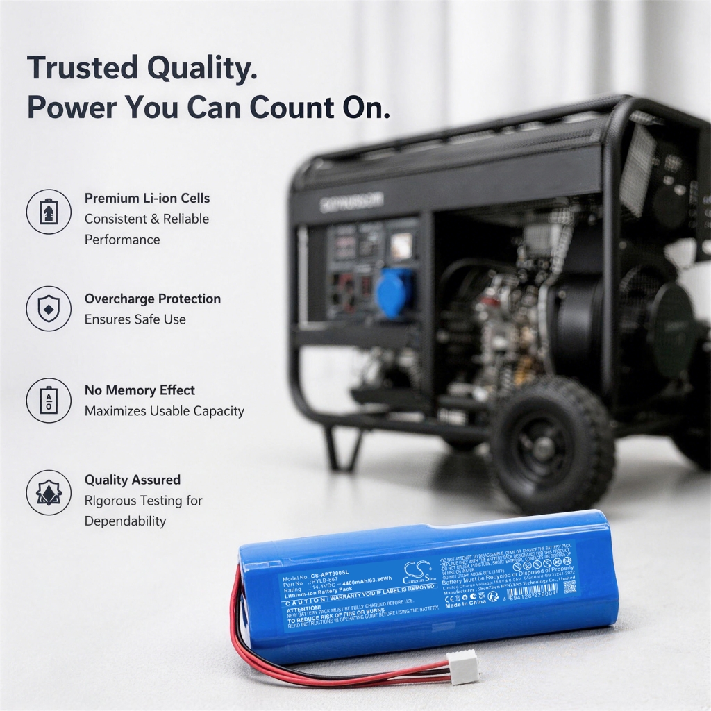 CS-APT300SL Li-ion Batterieeigenschaften mit Hyundai Generator im Hintergrund