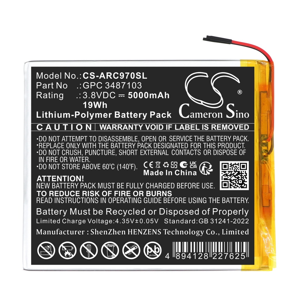 Battery Replaces Archos GPC 3487103