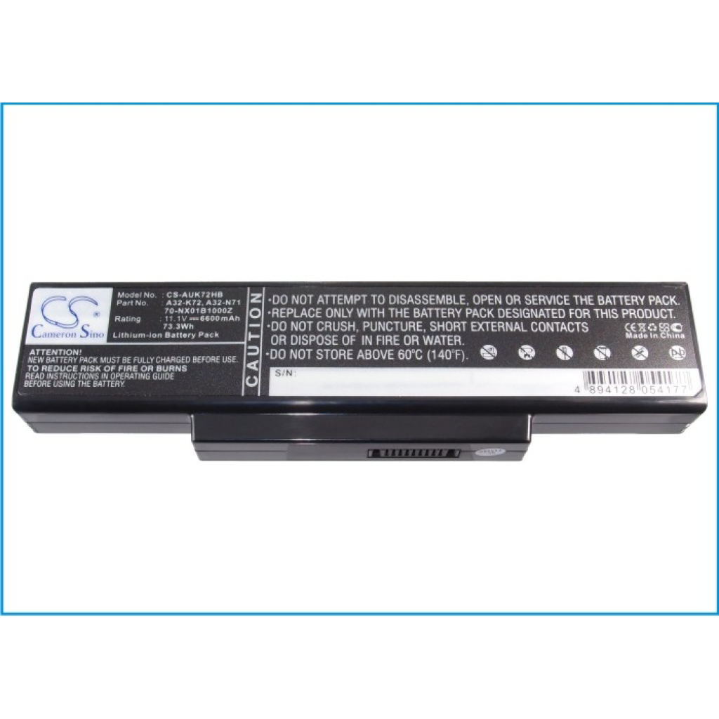 Laptop Akkus Asus A72JR