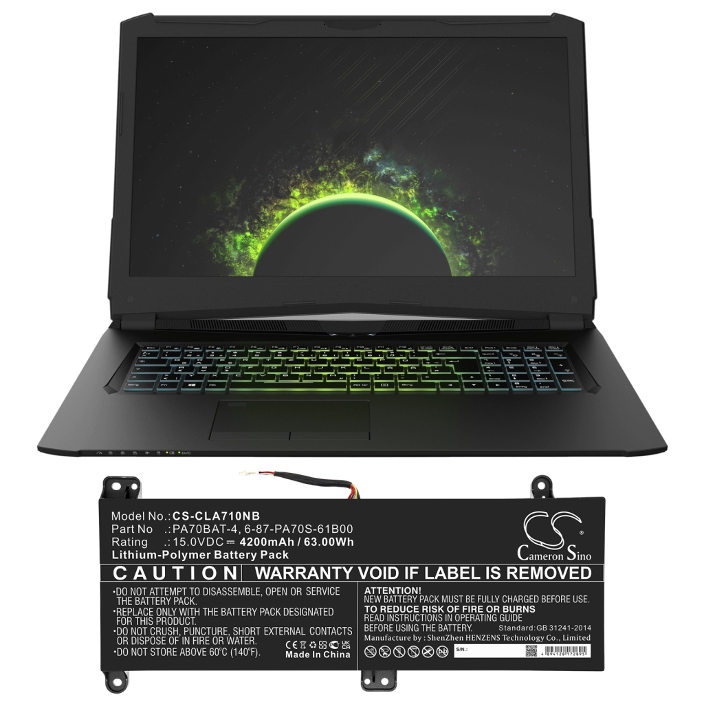 Notebook battery CLEVO CS-CLA710NB
