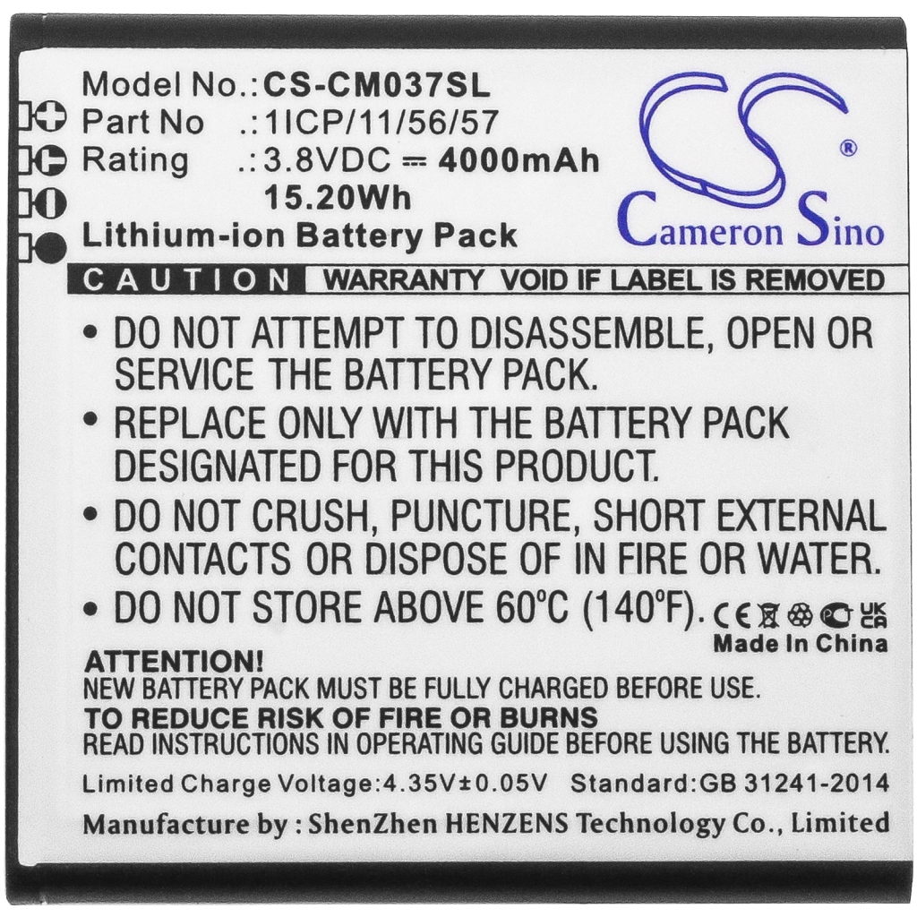Kundenspezifischer Batteriepacks CS-CM037SL