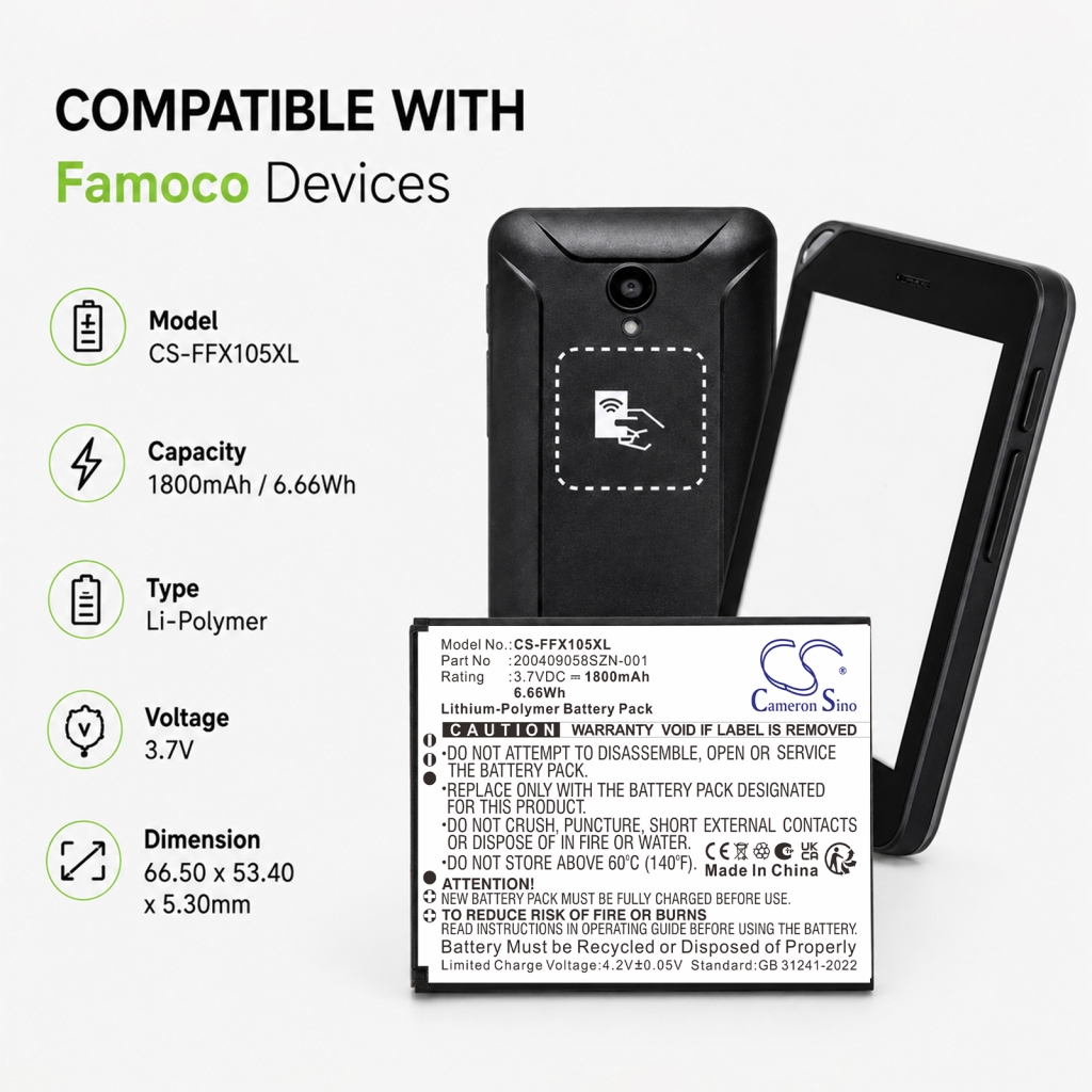 Akku kompatibel mit Famoco CS-FFX105XL