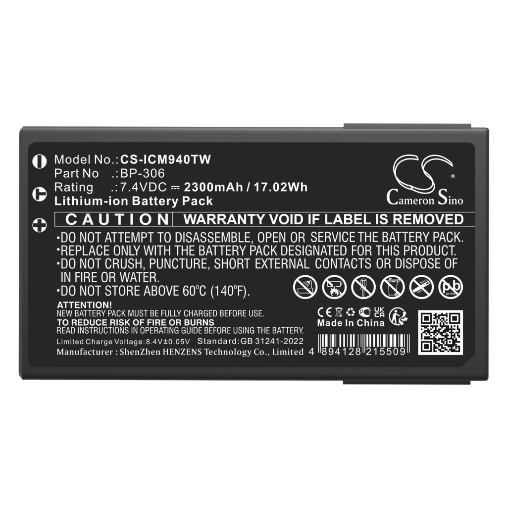 Walkie-Talkie Akkus Icom CS-ICM940TW