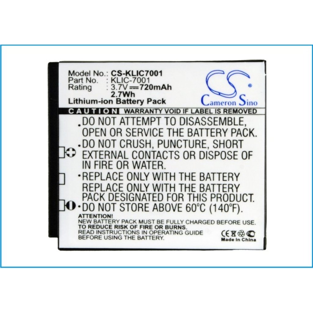 Camera Battery BenQ CS-KLIC7001