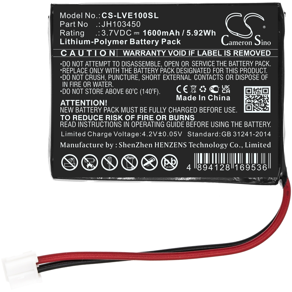 Compatible battery replacement for Levana JH103450