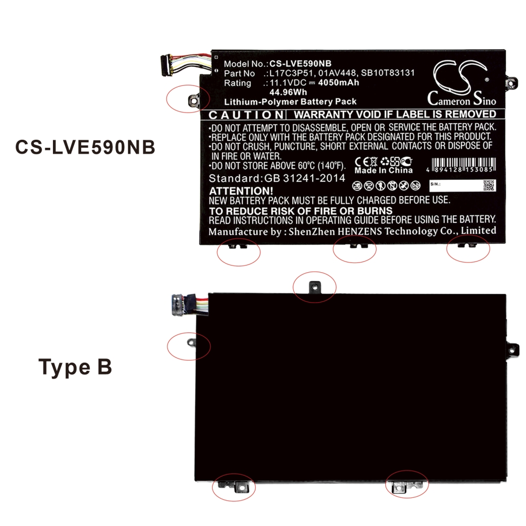 Laptop Akkus Lenovo CS-LVE590NB