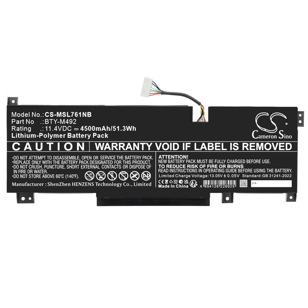 Battery for MSI Katana GF76 11UE-011TW