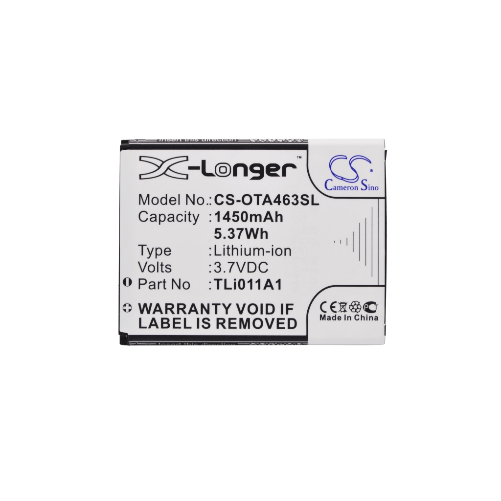 Compatible battery replacement for Alcatel TLI011A1