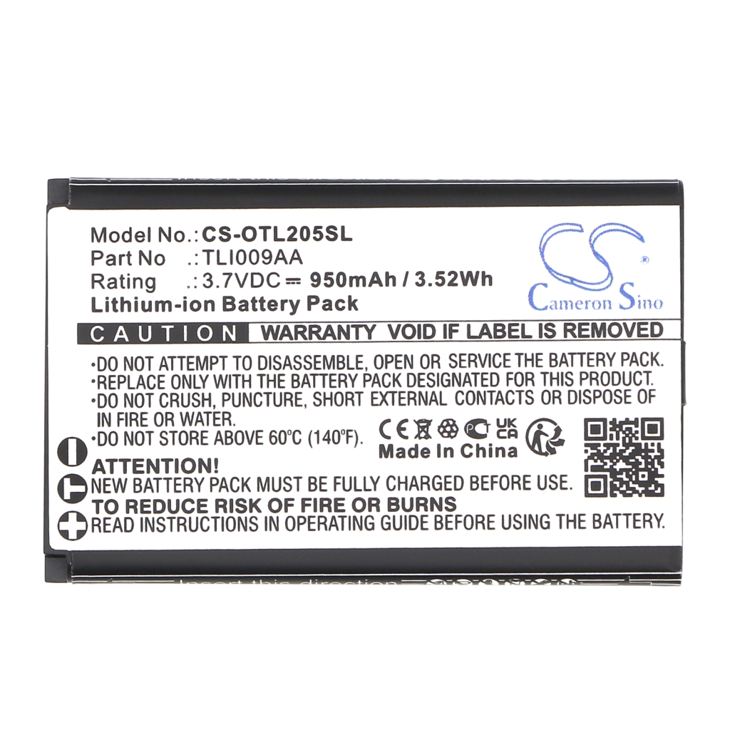 Compatible battery replacement for Alcatel TLI009AA