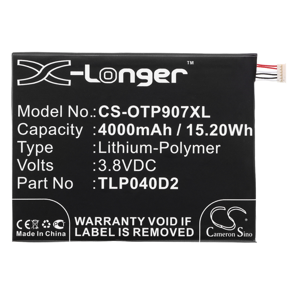 Compatible battery replacement for Alcatel TLP040D2