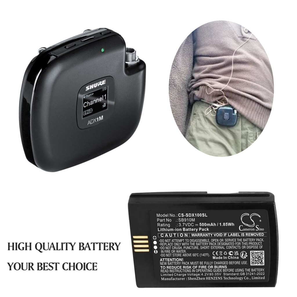 Audio device batteries Shure CS-SDX100SL