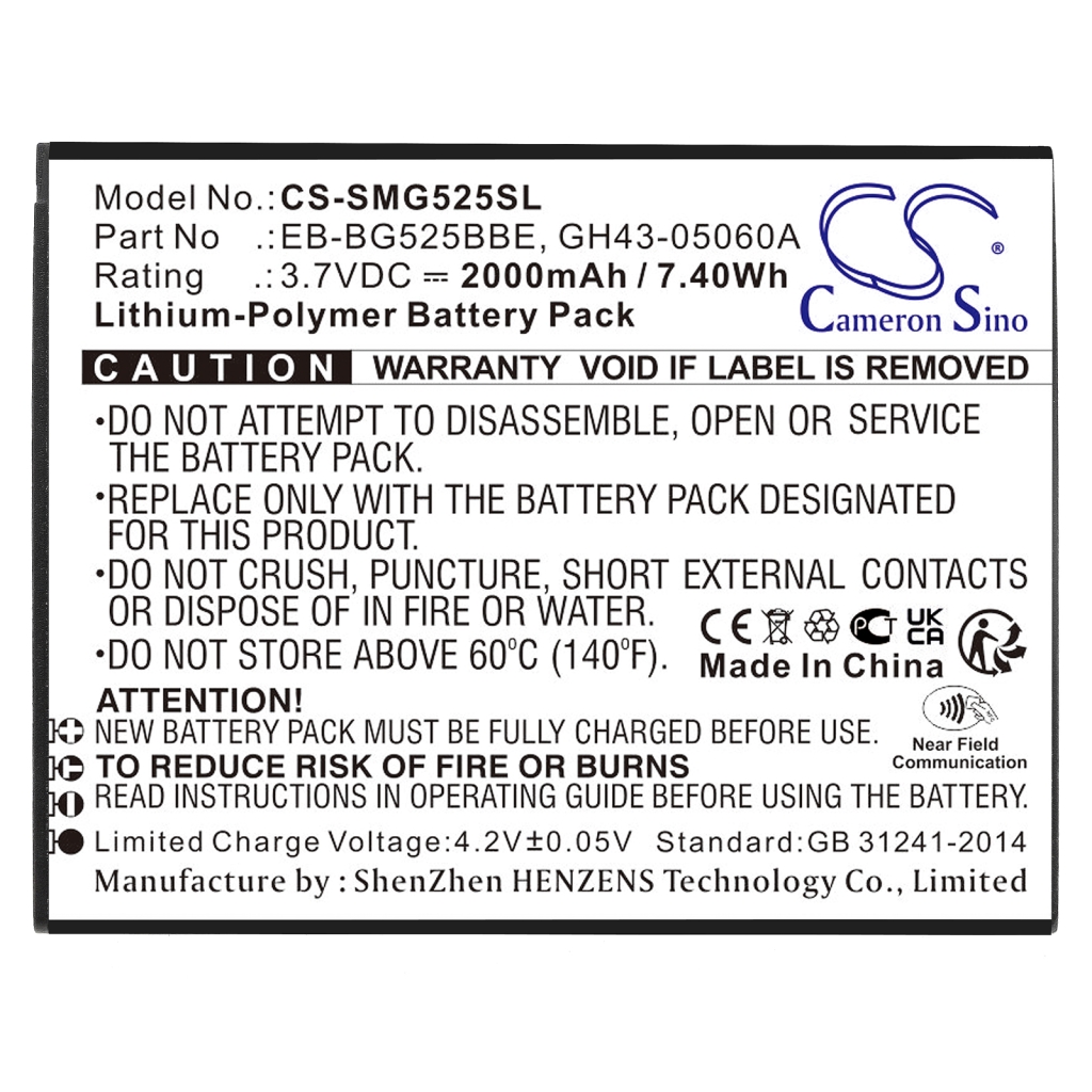 Battery Replaces EB-BG525BBE