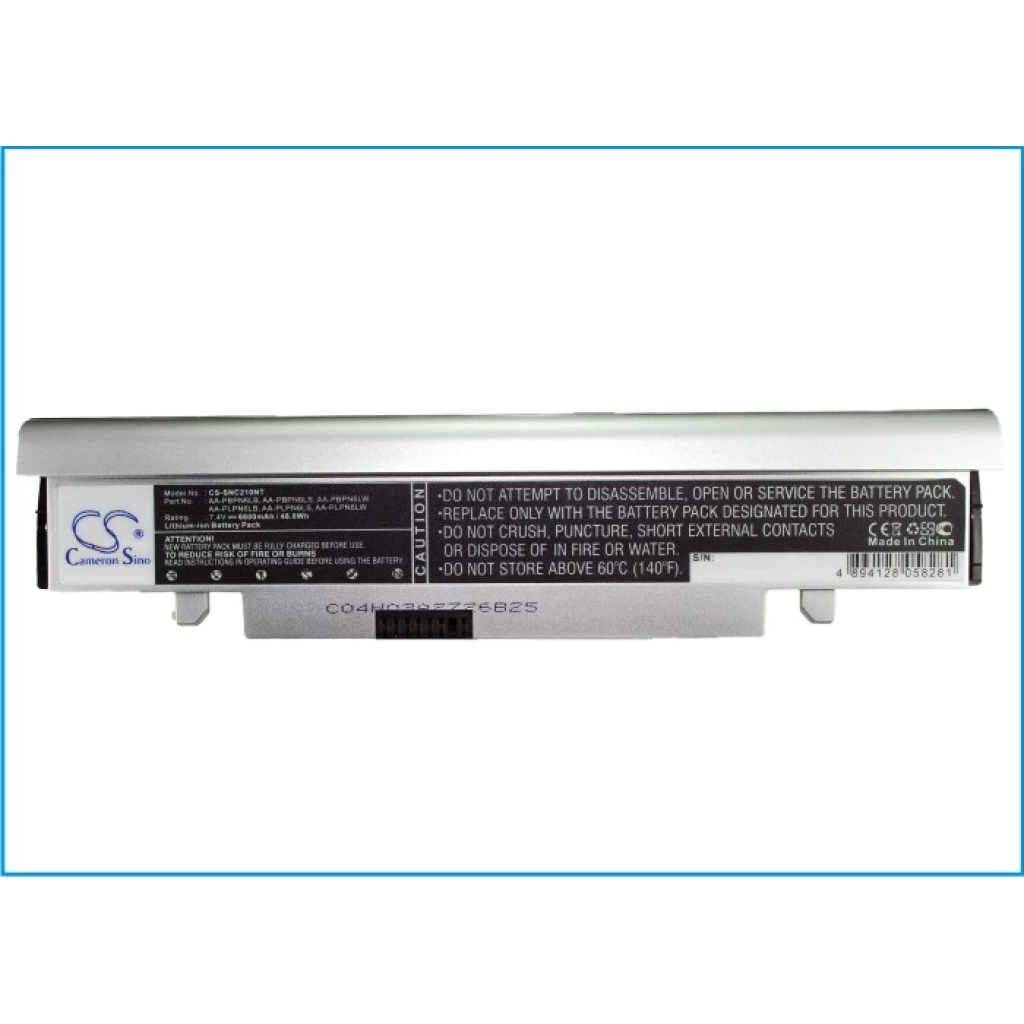 Cameron Sino CS-SNC210NT silberner Akku Samsung N210/N220 7,4V 48,8Wh, Frontetikett
