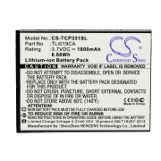 CS-TCP331SL<br />Batteries for   replaces battery TLi019CA