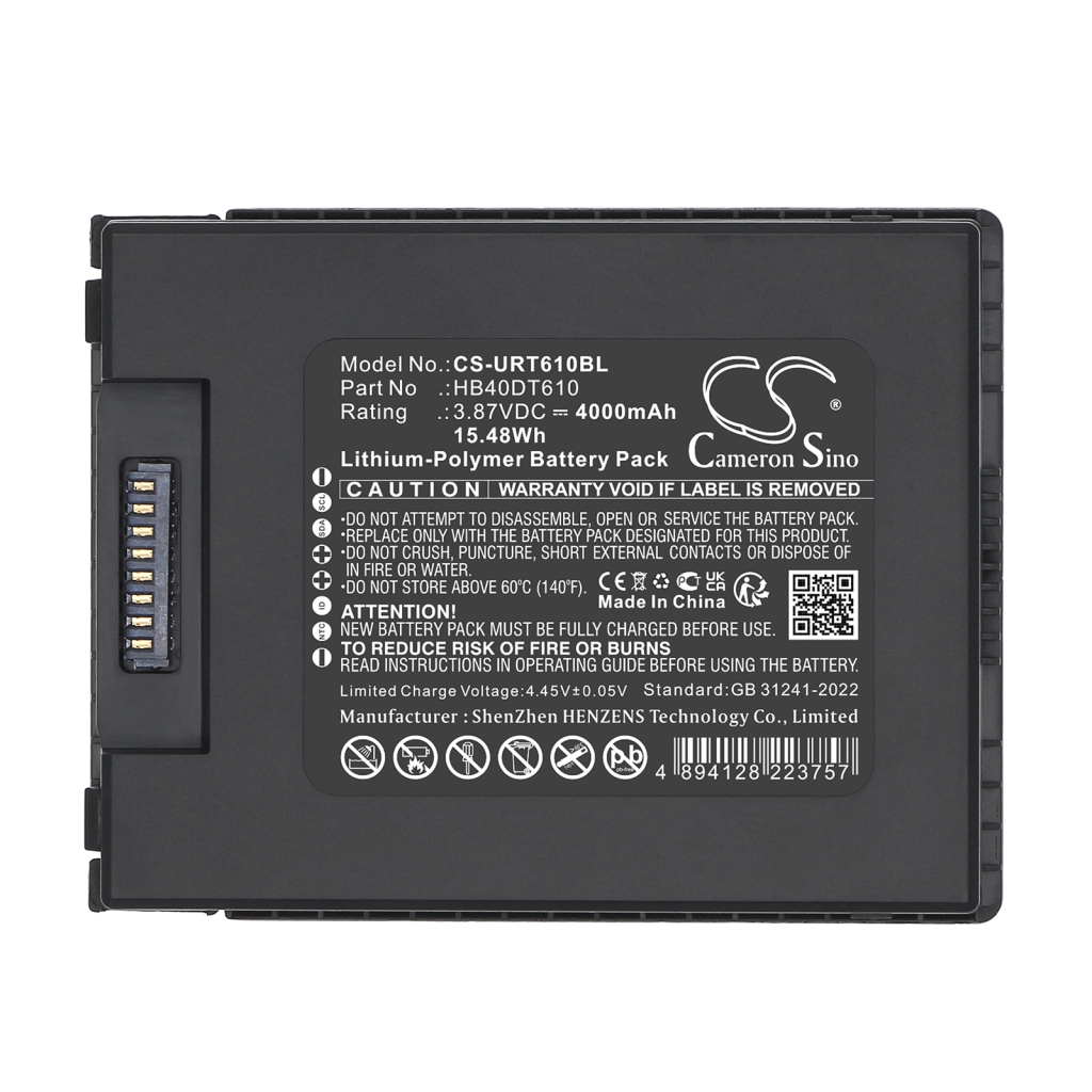 Compatible battery replacement for Urovo HB40DT610