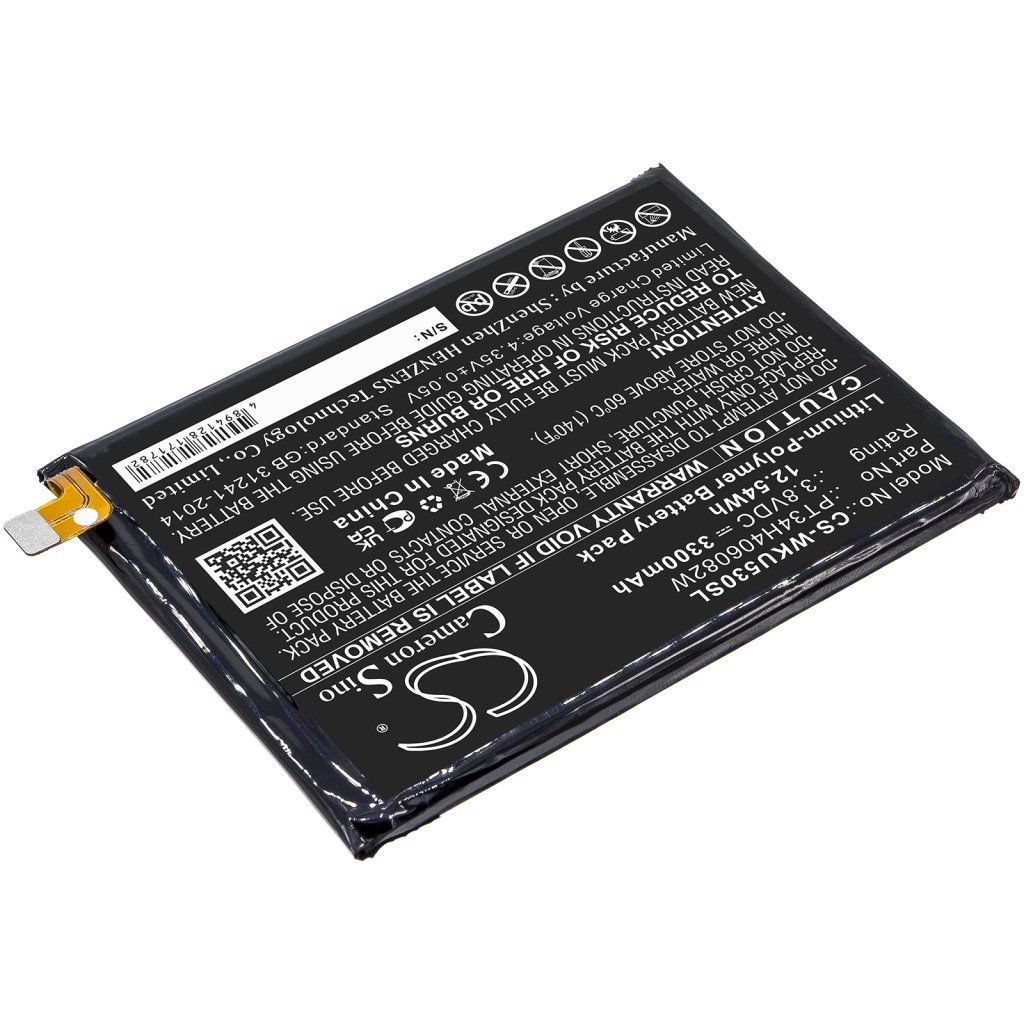 Compatible battery replacement for Wiko PT34H406082W