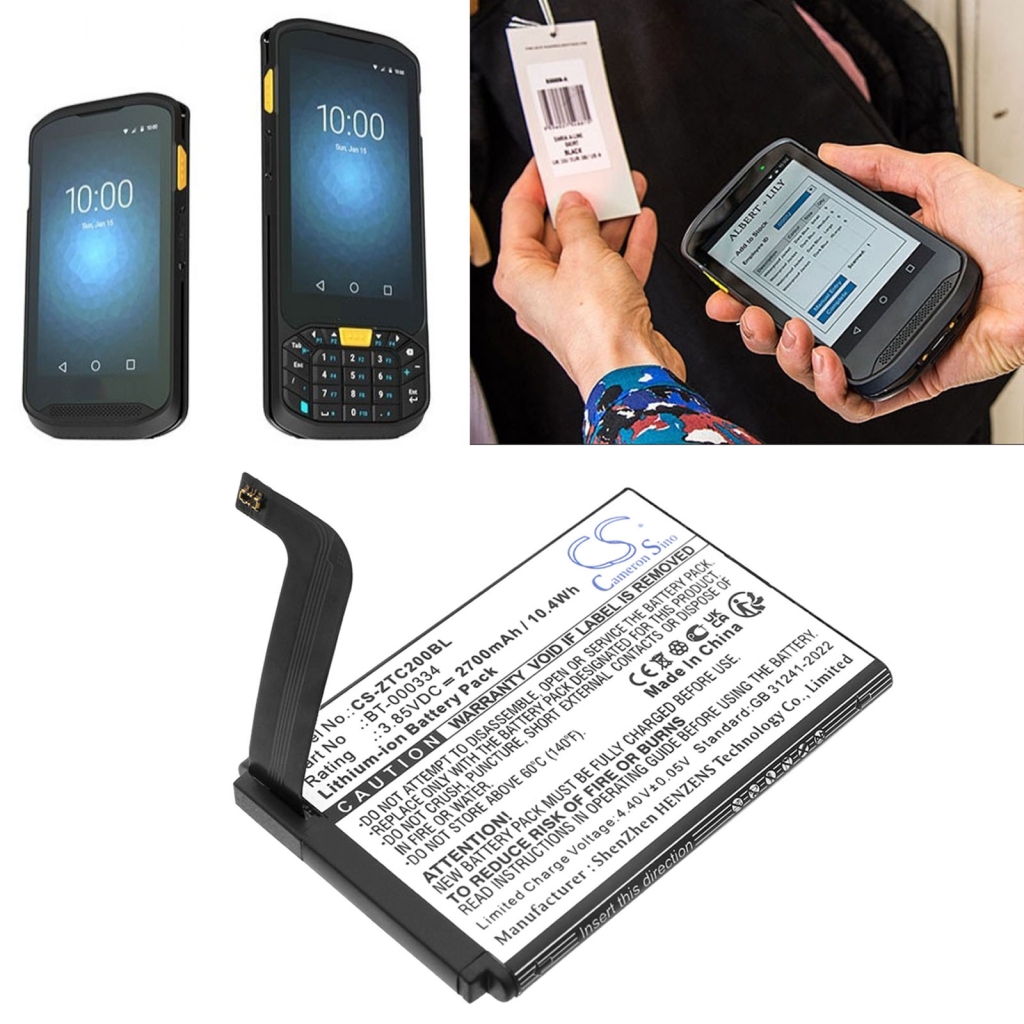 Barcode, Scanner Akkus Zebra CS-ZTC200BL