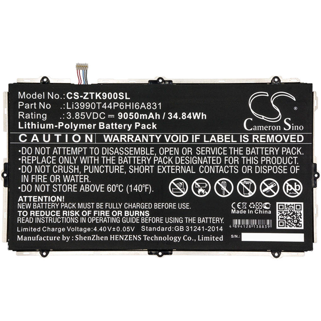 Compatible battery replacement for ZTE LI3990T44P6HI6A831