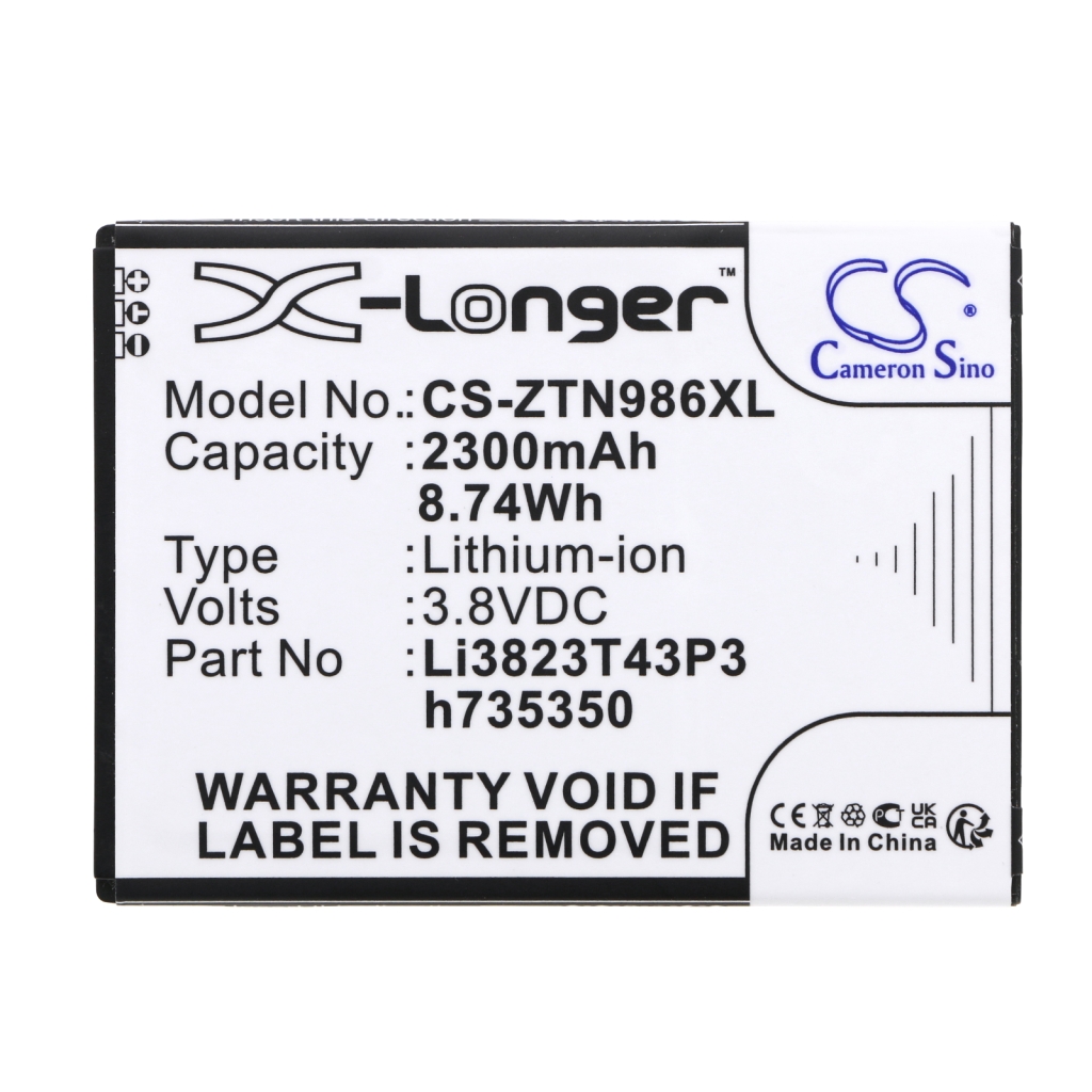 Compatible battery replacement for Allstar LI3823T43P3H735350