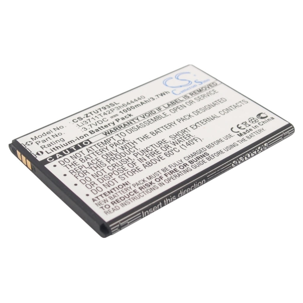Compatible battery replacement for ZTE LI3711T42P3H644440