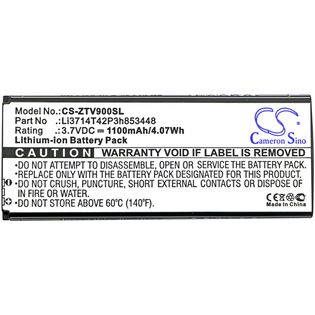 Compatible battery replacement for SFR LI3714T42P3H853448